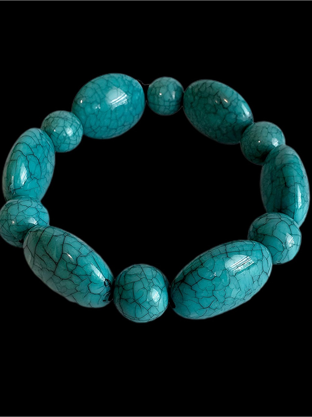 Turquoise Colored Handmade Stretchy Bracelet